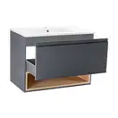 Тумба підвісна з умивальником Qtap Robin QT1372TPВ8002GWO