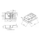 Кухонная мойка с дополнительной чашей Qtap CS 7648 Black (QT7648BLA404)