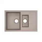 Кухонная мойка с дополнительной чашей Qtap CS 7648 Beige (QT7648BEI551)