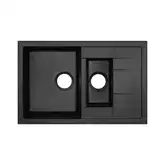 Кухонная мойка с дополнительной чашей Qtap CS 7648 Black (QT7648BLA404)