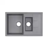 Кухонная мойка с дополнительной чашей Qtap CS 7648 Grey (QT7648GRE471)