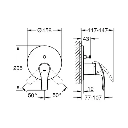 Grohe Eurosmart Смеситель скрытого монтажа, хром (24043002) Grohe Eurosmart Смеситель скрытого монтажа, хром (24043002)