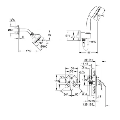 GROHE Душова система прихованого монтажу Euroeco New (26000005) GROHE Душова система прихованого монтажу Euroeco New (26000005)