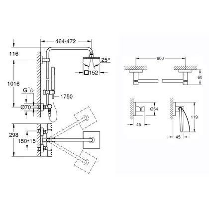 Комплект Grohe душевая система Euphoria 27932000 + набор аксессуаров Essentials 40775001 (2793200040775000) Комплект Grohe душевая система Euphoria 27932000 + набор аксессуаров Essentials 40775001 (2793200040775000)