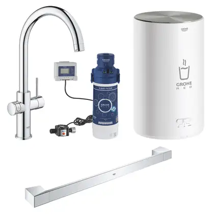 Набор Grohe смеситель для кухни с бойлером Red Duo 30083001 M-size + полотенцедержатель Selection Cube 40807000 (3008300140807000) Набор Grohe смеситель для кухни с бойлером Red Duo 30083001 M-size + полотенцедержатель Selection Cube 40807000 (3008300140807000)