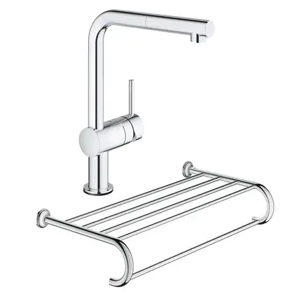 Набор Grohe смеситель для кухни сенсорный Minta Touch 31360001 + полка для полотенец Essentials Authentic 40660001 (3136000140660000) Набор Grohe смеситель для кухни сенсорный Minta Touch 31360001 + полка для полотенец Essentials Authentic 40660001 (3136000140660000)