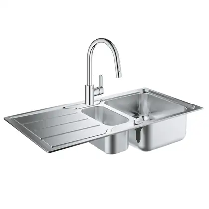 Набор Grohe мойка кухонная K500 31572SD0 + смеситель Eurostyle Cosmopolitan 31482003 (31572SD031482003) Набор Grohe мойка кухонная K500 31572SD0 + смеситель Eurostyle Cosmopolitan 31482003 (31572SD031482003)