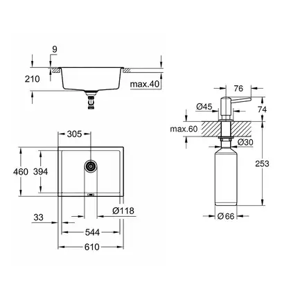 Набор Grohe мойка кухонная K700 31655AT0 + дозатор для моющего средства Contemporary 40536000 (31655AT040536000) Набор Grohe мойка кухонная K700 31655AT0 + дозатор для моющего средства Contemporary 40536000 (31655AT040536000)