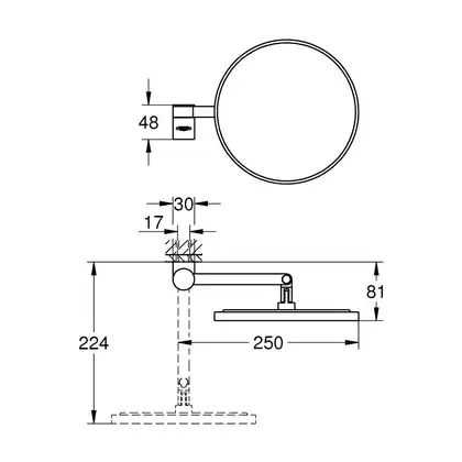 Дзеркало косметичне, Grohe Selection (41077000) Дзеркало косметичне, Grohe Selection (41077000)