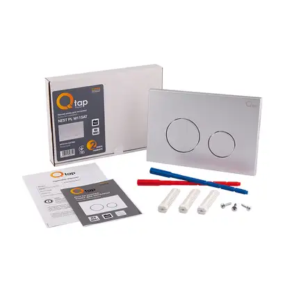Qtap Nest Панель змиву для унітазу, сатин (QT0111M11111SAT) Qtap Nest Панель змиву для унітазу, сатин (QT0111M11111SAT)