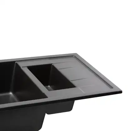 Кухонная мойка с дополнительной чашей Qtap CS 7648 Black (QT7648BLA404) Кухонная мойка с дополнительной чашей Qtap CS 7648 Black (QT7648BLA404)