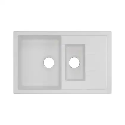 Кухонная мойка с дополнительной чашей Qtap CS 7648 White (QT7648WHI650) Кухонная мойка с дополнительной чашей Qtap CS 7648 White (QT7648WHI650)