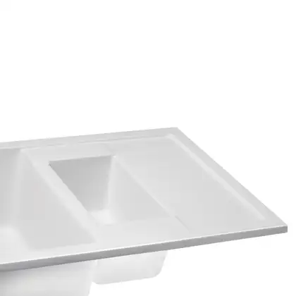 Кухонная мойка с дополнительной чашей Qtap CS 7648 White (QT7648WHI650) Кухонная мойка с дополнительной чашей Qtap CS 7648 White (QT7648WHI650)