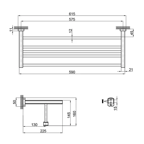 Полка для полотенец Qtap Liberty BLM 1122 (QTLIBBLM1122)