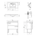 Комплект Qtap Taurus 800х800х437 Whitish oak тумба напольная + раковина врезная QT2471TNT803WO