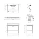 Комплект Qtap Taurus 800х580х437 White/Whitish oak тумба подвесная + раковина врезная QT2472TPT803WWO