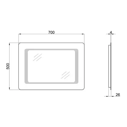 Дзеркало Qtap Leo 500х700 QT117812086080W Дзеркало Qtap Leo 500х700 QT117812086080W