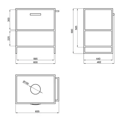 Тумба напольная Qtap Taurus 600х616х469 Whitish oak со столешницей QT2480TNT63WO Тумба напольная Qtap Taurus 600х616х469 Whitish oak со столешницей QT2480TNT63WO