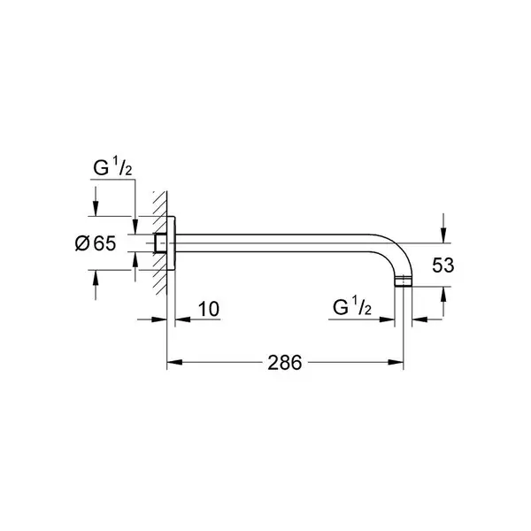 Душовий кронштейн Grohe (286 мм) (28576000) Душовий кронштейн Grohe (286 мм) (28576000)