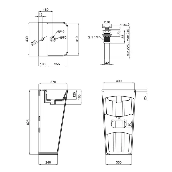 Раковина напольная моноблок Qtap Tern 440х380х830mm White с донным клапаном QT1711G302W Раковина напольная моноблок Qtap Tern 440х380х830mm White с донным клапаном QT1711G302W