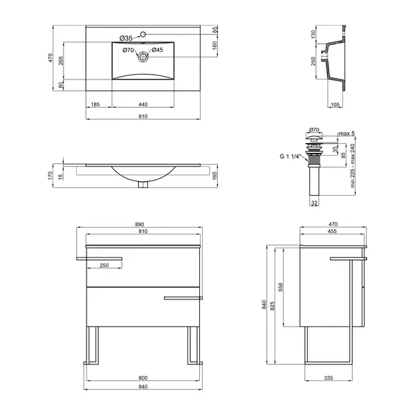 Комплект Qtap Taurus 800х800х437 Whitish oak тумба напольная + раковина врезная QT2471TNT803WO Комплект Qtap Taurus 800х800х437 Whitish oak тумба напольная + раковина врезная QT2471TNT803WO
