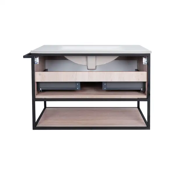 Комплект Qtap Taurus 800х580х437 White/Whitish oak тумба подвесная + раковина врезная QT2472TPT803WWO