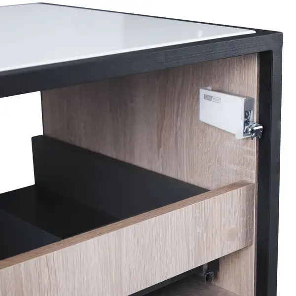Тумба подвесная Qtap Taurus 700х476х469 White/Whitish oak со столешницей QT2479TPT703WWO