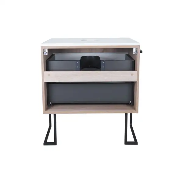 Тумба напольная Qtap Taurus 600х616х437 White/Whitish oak со столешницей QT2480TNT603WWO