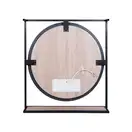 Зеркало Qtap Taurus 700х850х140 Black/Whitish oak с LED-подсветкой QT2478ZP800BWO
