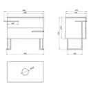 Тумба напольная Qtap Taurus 800х616х437 White/Whitish oak со столешницей QT2480TNT803WWO