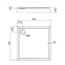 Душевой поддон Qtap Tern 309912W 90x90x12 см + сифон (TERN309912W)