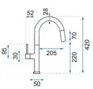 Смеситель для кухни REA  APOLLO BLACK ROSE GOLD (REA-B9600)