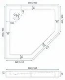 Душевой поддон REA DIAMOND 90X90 BLACK (REA-K8543)