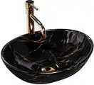 Rea Sofia Marble Black Умывальник накладной, черный (REA-U5611)