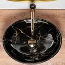 Rea Sofia Marble Black Умывальник накладной, черный (REA-U5611)