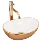 Умывальник (раковина) REA SOFIA MINI GOLD WHITE накладной (REA-U6334)