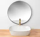 Rea Sol White Gold Edge Умивальник накладний, білий (REA-U8605)