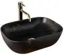Умывальник (раковина) REA BELINDA BLACK MARBLE MAT накладной черный матовый (REA-U8908)