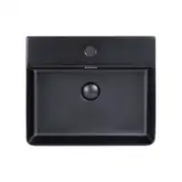 Раковина Qtap Nando LT 500х420х120 Matt black с донным клапаном QT12112173SMBMB