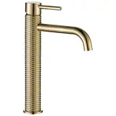 Смеситель для раковины (умывальника) REA GUSTO ONE LIGHT GOLD черный высокий (REA-B8405)