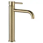 Смеситель для раковины (умывальника) REA GUSTO TWO LIGHT GOLD золотой высокий (REA-B8408)