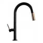 Смеситель для раковины (умывальника) REA APOLLO BLACK/ROSE GOLD черный / розовое золото высокий (REA-B9601)