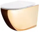 Подвесной унитаз REA CARLO FLAT MINI GOLD WHITE (REA-C0669)