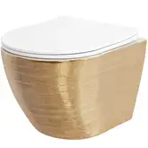 Подвесной унитаз REA CARLO FLAT BRUSH GOLD золотой (REA-C6942)