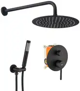 Rea Lungo Black Душевая система скрытого монтажа, черная (REA-P4100)
