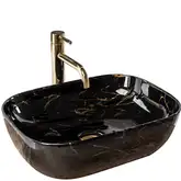 Умывальник (раковина) REA BELINDA BLACK MARBLE SHINY накладной черный (REA-U8907)