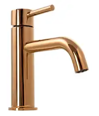 Смеситель для раковины (умывальника) REA LUNGO ROSE GOLD LOW розовое золото низкий (REA-B4500)