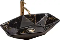Умывальник (раковина) REA VEGAS BLACK MARBLE SHINY накладной черный (REA-U5603)