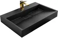 Умивальник (раковина) REA GOYA BLACK MAT 100 накладний - підвісний чорний матовий (REA-U8666)