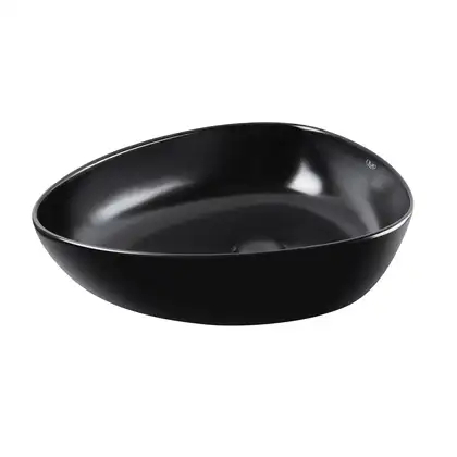 Раковина Qtap Leo 400x350x160 Matt black с донным клапаном QT1111A053MB